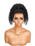 20-26 inch Water Wave Wig, 360 lace frontal, glueless beginner-friendly fit, natural black deep waves, seamless hairline melt, realistic scalp look.