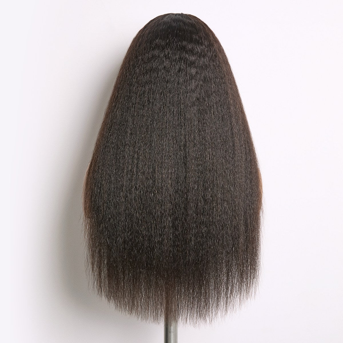 True Scalp Kinky Straight V Part Glueless Human Hair Wig | Natural Black | 16''-24''