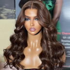 Chocolate Brown 13x6 HD Lace Front Wig| Body Wave Glueless Human Hair Wigs| 18''-30''