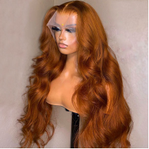 Copper Brown 13x4 Lace Front glueless Wig | Pre-plucked Body Wave Human Hair Wigs| 18''-32''