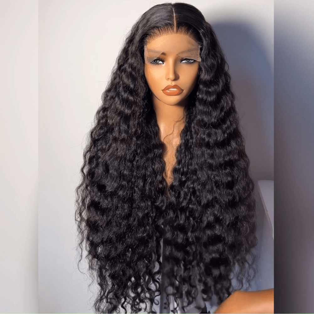 Deep Wave Full Lace Wig 100% Human Hair | Natural Black Glueless Wigs for a Seamless Wear & Go Look