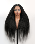 Natural Black Kinky Straight Full Lace Wigs | Glueless Human Hair | Ultra Full Boho Box Braided wig |16''-30''