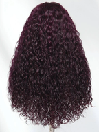Burgundy Plum Water Wave 13x4 Lace Front Wig| Pre-everything Invisible Knots Wear Go Wig with Drawstring| 14''-28''