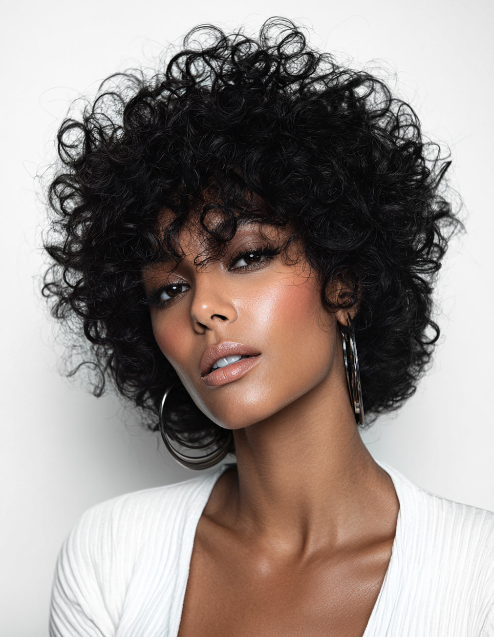 Eden | 13x4 Lace Frontal Wig | Natural Black Short Kinky Curly| 10"-12"