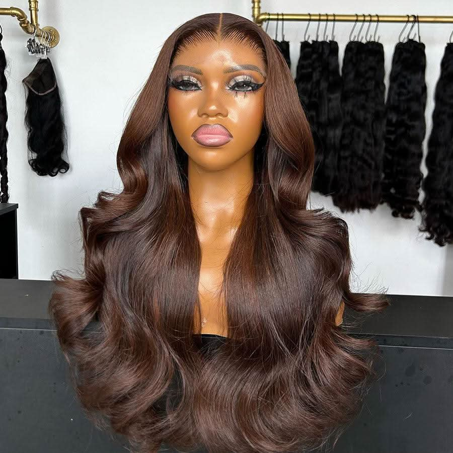 Brown  7x5 Lace Closure Wig | Body Wave Glueless Wigs| Density 250% | 18''-32''