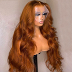 Copper Brown 13x4 Lace Front glueless Wig | Pre-plucked Body Wave Human Hair Wigs| 18''-32''