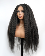 Natural Black Kinky Straight Full Lace Wigs | Glueless Human Hair | Ultra Full Boho Box Braided wig |16''-30''