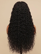 Water Wave Natural Black Full Lace Wig | Glueless Human Hair| Free Parting Natural Sclap Wig |16''-30''