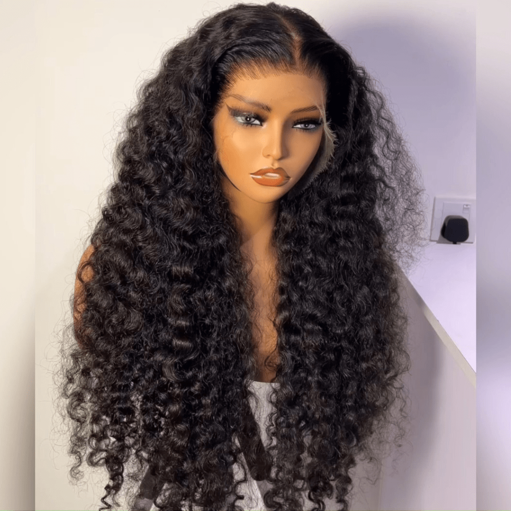 Deep Wave Full Lace Wig 100% Human Hair | Natural Black Glueless Wigs for a Seamless Wear & Go Look