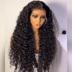 Deep Wave Full Lace Wig 100% Human Hair | Natural Black Glueless Wigs for a Seamless Wear & Go Look
