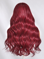 13x4  Lace Frontal Warm Burgundy Loose Wave Wig| 100%Human Hair Glueless Protective Styling Wig| 16''-28''