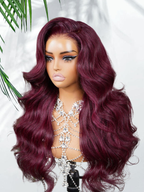 99J Burgundy  Body Wave  7x5 Lace Wigs |Wear Go Glueless 100%Human Hair| Adjustable Drawstring| 16’‘-30’‘