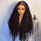 Deep Wave Full Lace Wig 100% Human Hair | Natural Black Glueless Wigs for a Seamless Wear & Go Look