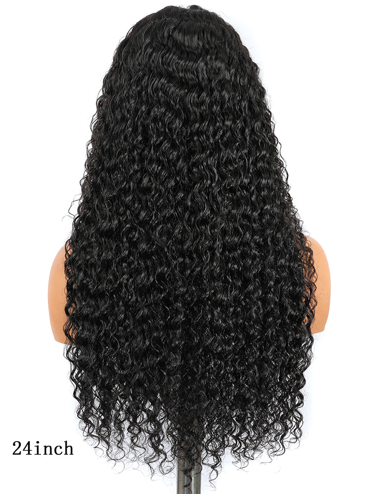 Deep Wave Full Lace Wig 100% Human Hair | Natural Black Glueless Wigs for a Seamless Wear & Go Look