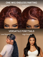 13x4  Lace Frontal Warm Burgundy Loose Wave Wig| 100%Human Hair Glueless Protective Styling Wig| 16''-28''