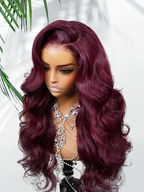 99J Burgundy  Body Wave  7x5 Lace Wigs |Wear Go Glueless 100%Human Hair| Adjustable Drawstring| 16’‘-30’‘
