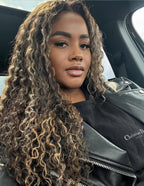 MAYA Water Wave Wig on model, 18-28", 7x5 Lace Closure, Human Hair, Natural Waves, Glueless, Gorgeous and Fashionable