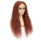Brazilian Curly Glueless Wigs| Auburn Brown | 13x4 Lace | 18''-24''