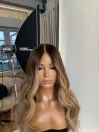 22-28" Aurora Balayage Golden Ombre Wig, 13x6 HD Lace, Soft Natural Waves, Glueless Wear