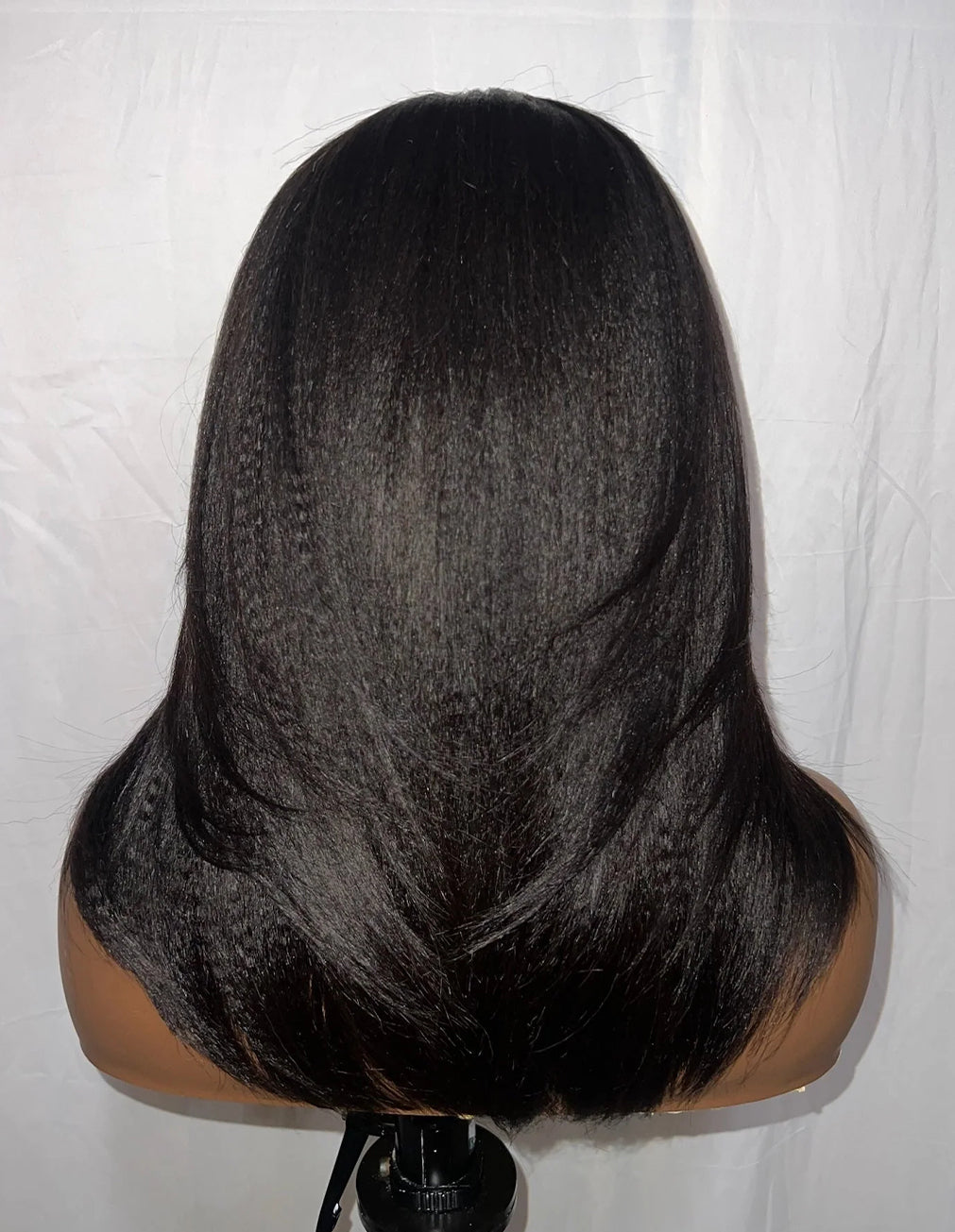 Back view of Anya 16" Yaki Straight Wig, 13x6 HD Lace, Human Hair