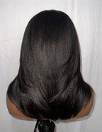 Back view of Anya 16" Yaki Straight Wig, 13x6 HD Lace, Human Hair