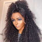 full lace wig natural black kinky curly front view glueless beginner-friendly natural hairline soft defined curls 10-26 inch