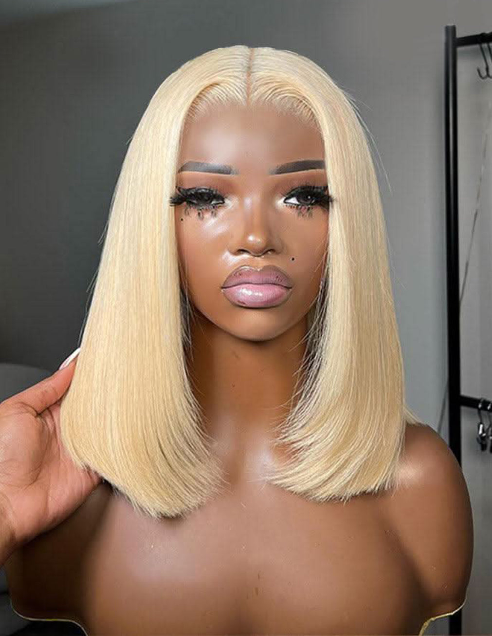 CLEO Straight Bob Wig, 613 Blonde, 7x5 Lace Closure, 10-14", Human Hair, Glueless, Wear-and-Go