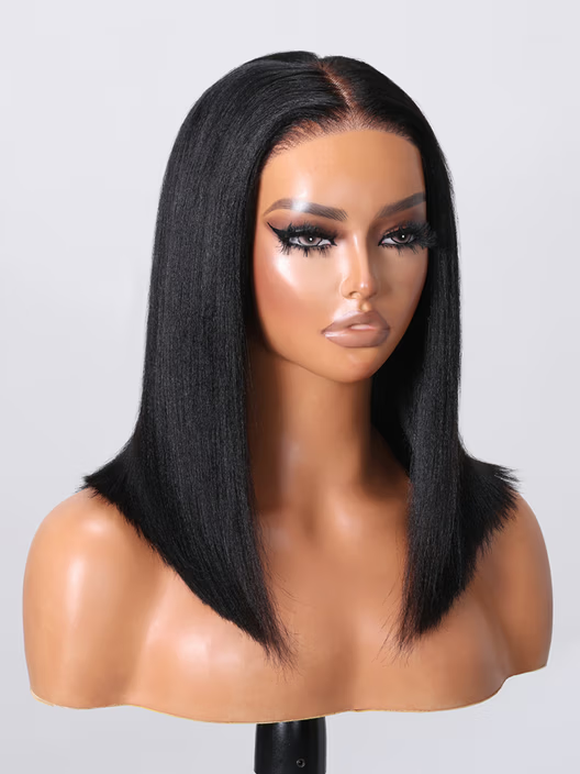 Front Left View | Straight Lace Wig | Natural Black | Long Straight Hair