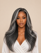 GRACE| I-Part Wig | Salt & Pepper Straight | 14"-20"