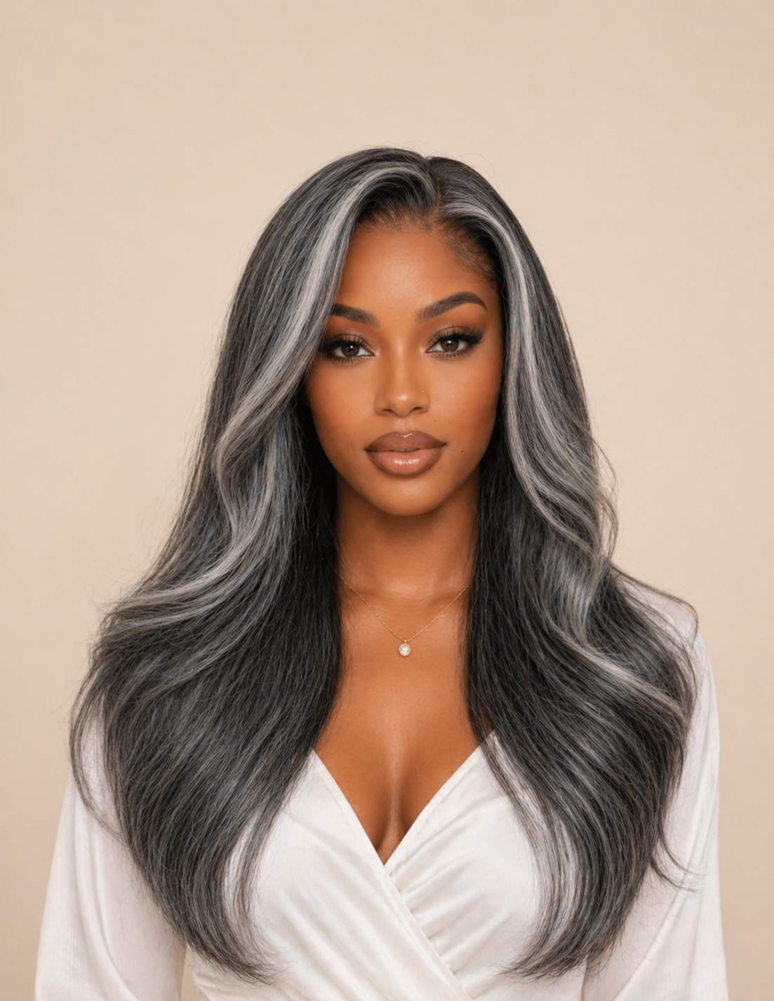 GRACE| I-Part Wig | Salt & Pepper Straight | 14"-20"