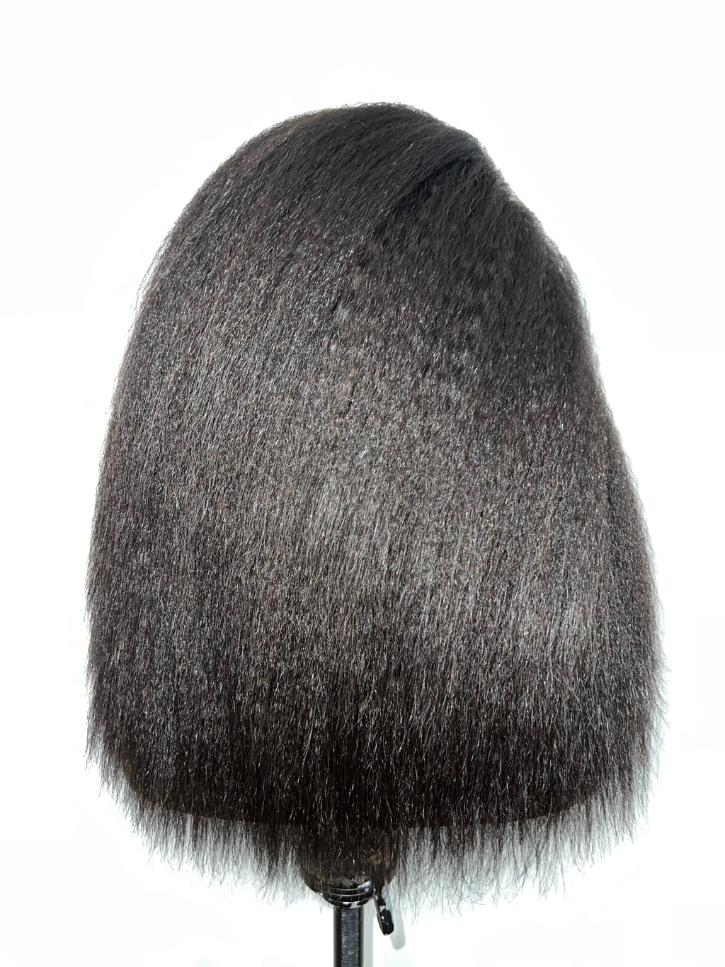 Back view of 4A-4C Kinky Straight Wig, 16-22 inches, 13x4 lace frontal, showing full length and smooth texture with 4B hairline.