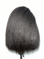 Back view of 4A-4C Kinky Straight Wig, 16-22 inches, 13x4 lace frontal, showing full length and smooth texture with 4B hairline.