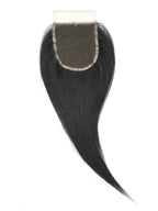 Indian pressed straight 5x7 lace closure, virgin hair, front view, glueless, pre-plucked, natural hairline,