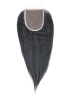Indian bounce blow-out 5x7 lace closure, virgin hair, back view, soft voluminous waves, shiny, smooth, natural look, glueless