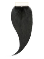 Indian pressed straight 5x7 lace closure, virgin hair, lace back close-up, inside view, realistic lace, smooth straight hair, glueless, pre-plucked