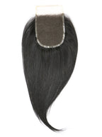 Indian natural straight 5x7 lace closure, virgin hair, lace back close-up, inside view, realistic lace, smooth straight hair, glueless, pre-plucked