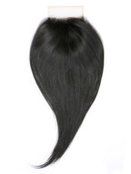 Indian natural straight 5x7 lace closure, virgin hair, front view, glueless, pre-plucked, natural hairline, smooth straight hair, shiny, realistic look