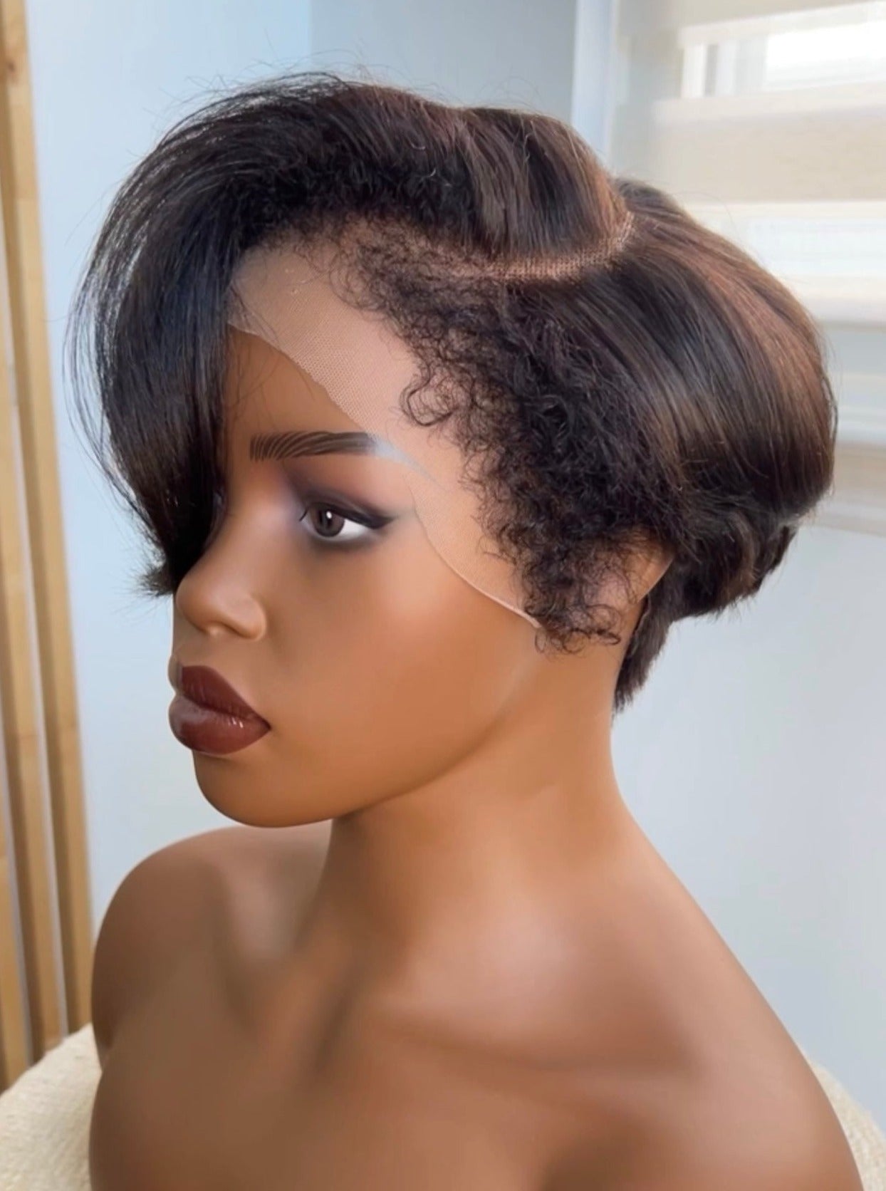 Kaya | 13x4 Lace Frontal Wig | 8"-10" 4A-4C Textured Bob | 4B Hairline
