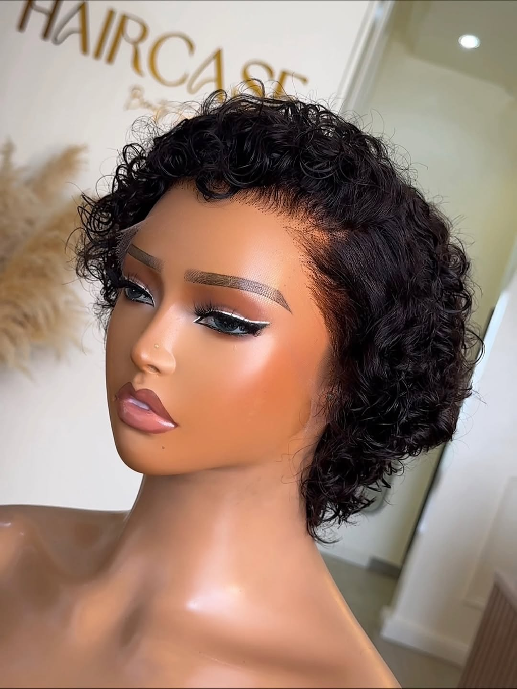 Right Side View | EDEN Kinky Curly Pixie | Side Profile | Curly Texture Detail