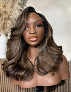 7x5 lace closure wig caramel brown body wave front view glueless beginner-friendly natural hairline soft loose waves 14-20 inch