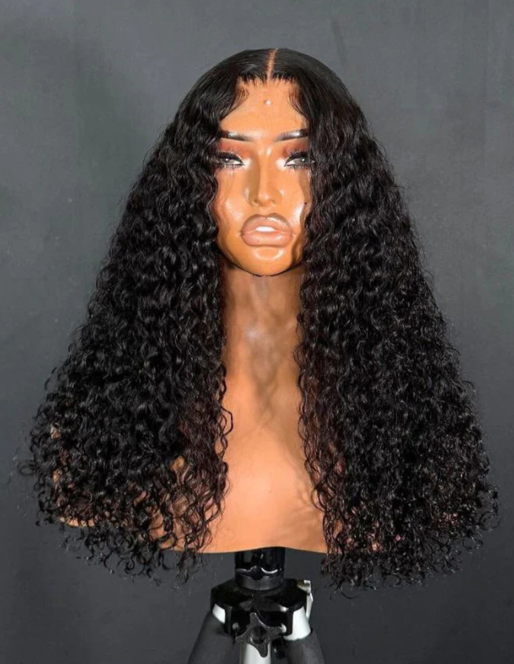 13x6 lace frontal wig burmese curly natural black front view glueless beginner-friendly natural hairline full volume