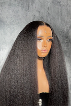 glueless wig natural black kinky straight ， soft sleek natural hairline beginner-friendly full coverage 18-30 inch