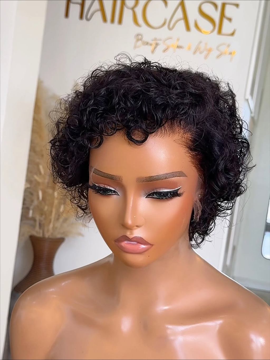 EDEN | 13X6 HD LACE | 10"-12" NATURAL BLACK KINKY CURLY PIXIE