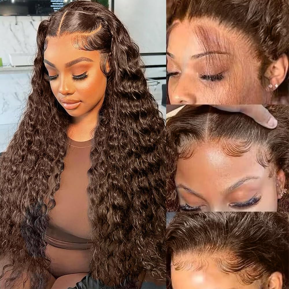 [Test Product, don't buy~]Chestnut Brown Deep Wave Lace Frontal Wig Human Hair 13X4 Lace Frontal Deep Wave Wig With Brown Color(Dear)
