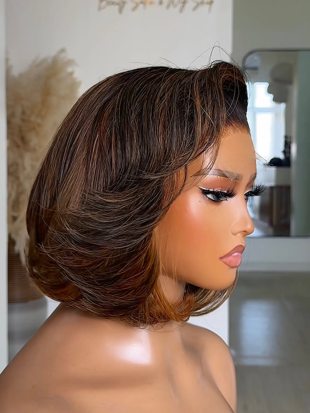 PIPER | 5X5 HD LACE | 10" GINGER HIGHLIGHTS STRAIGHT BOB