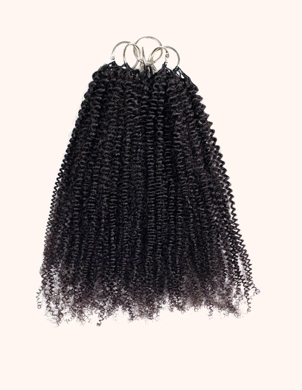Natural Black Kinky Seamless Crochet Extension, 100% Human Hair