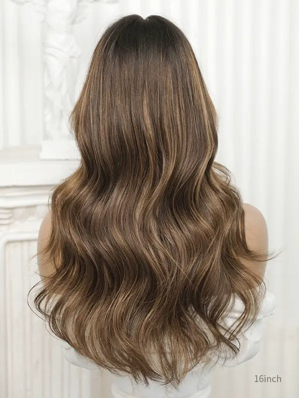ELENA | 13x6 Lace Frontal Wig | Brown Highlights Face-Framing | 14"-22"