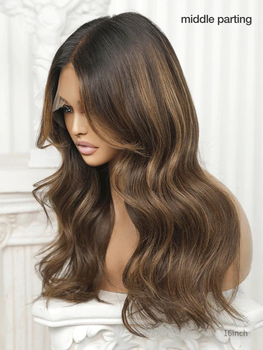 ELENA | Lace Wig | Brown Highlights Face-Framing | 14"-22"