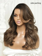 ELENA | 13x6 Lace Frontal Wig | Brown Highlights Face-Framing | 14"-22"