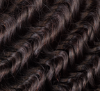 brazilian deep wave hair bundle close-up soft defined curls natural black shiny bouncy texture